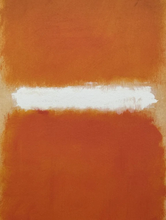 Mark Rothko - White stripe on beige 162/200 - signováno, s certifikátem, 50x65 cm
