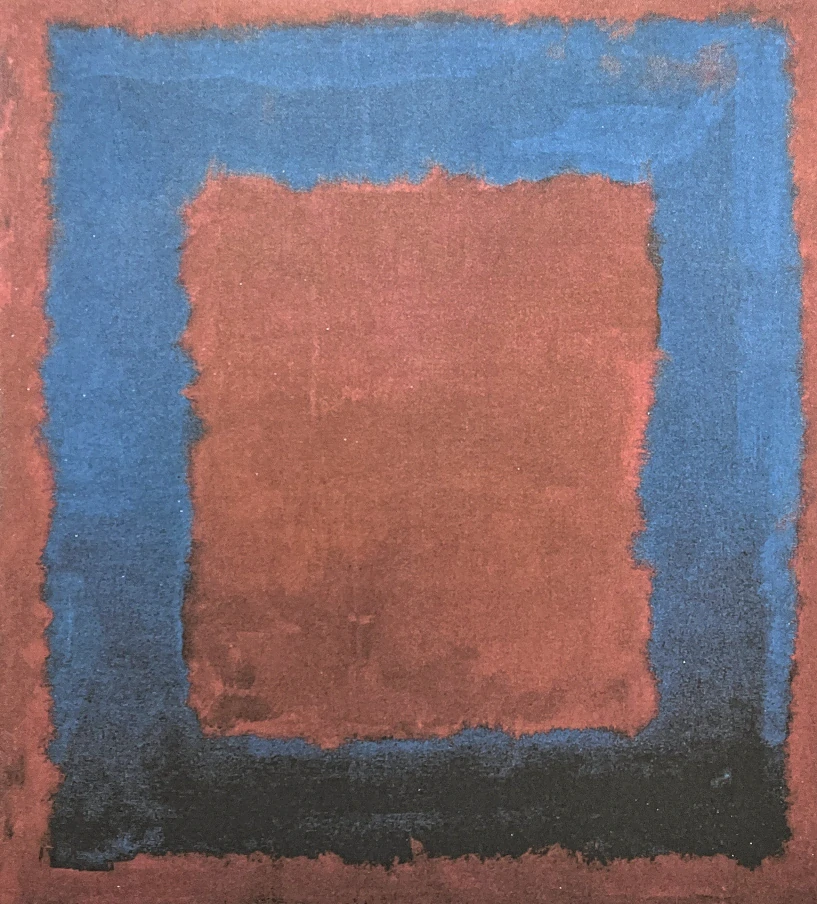 Mark Rothko - Blue square on red x/200 - signováno, s certifikátem, 50x65 cm