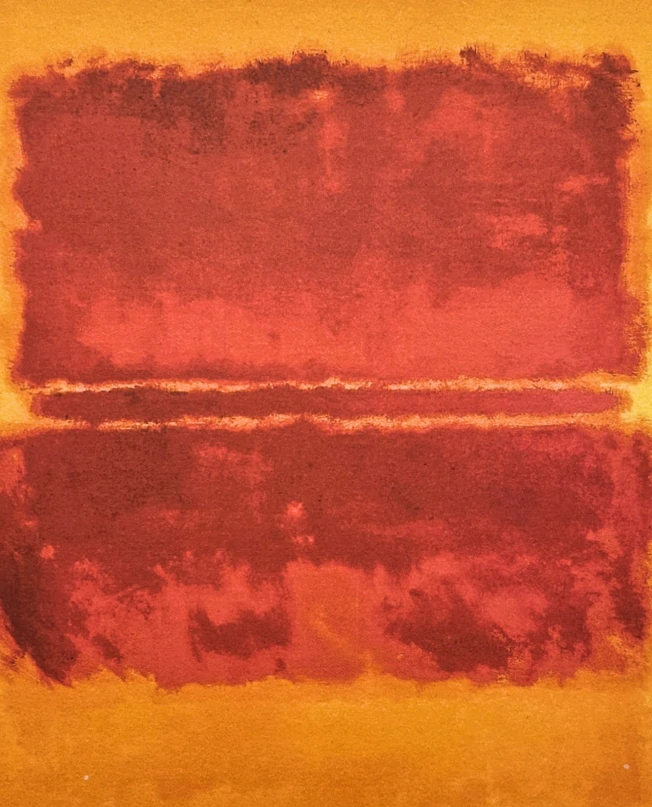 Mark Rothko - Red stripes on yellow x/200 - signováno, s certifikátem, 50x65 cm