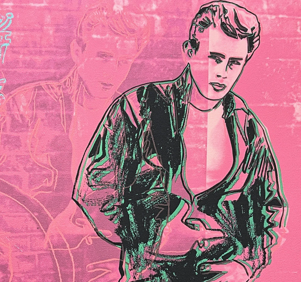 Andy Warhol - James Dean růžový 153/2400 - 60x60cm, limitovaná edice CMOA s certifikátem