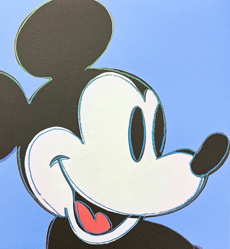 Andy Warhol - Mickey mouse světle modrý x/2400 - 60x60cm, limitovaná edice CMOA s ceritifkátem