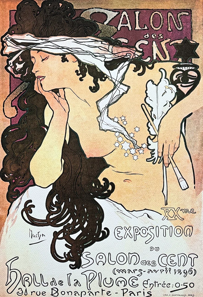 Alfons Mucha - Salon des cent ll 82/100 - limitovaná edice, signováno, 50x70cm