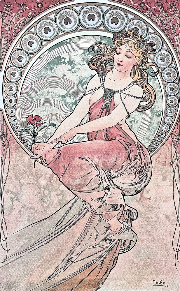 Alfons Mucha - La peinture 42/100 - limitovaná edice, signováno, 50x70cm