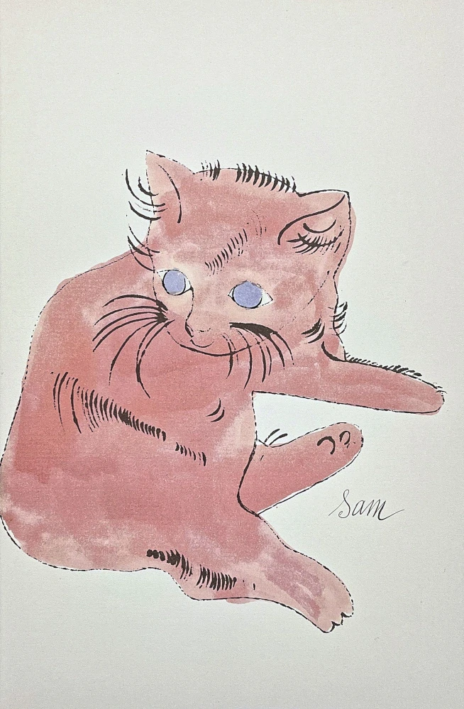 Andy Warhol - Cat Sam hnědo-červený x/100 - edice Leo Castelli s certifikátem