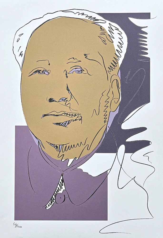 Andy Warhol - Mao Ce-tung kresba hnědý 56/100 - edice Leo Castelli s certifikátem