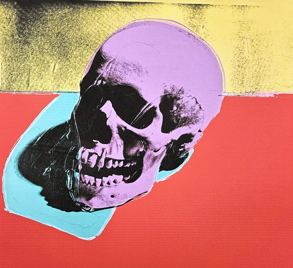 Andy Warhol - Skull na červeném pozadí 76/100 - edice Leo Castelli s certifikátem