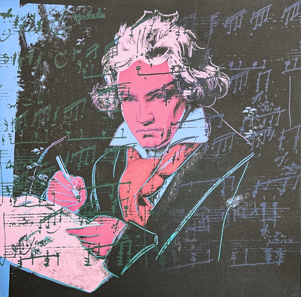 Andy Warhol - Beethoven růžovo-černý 36/100 - edice Leo Castelli s certifikátem