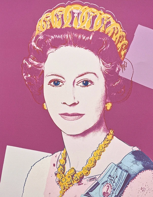 Andy Warhol - Queen Elizabeth II. fialová 92/100 - edice Leo Castelli s certifikátem