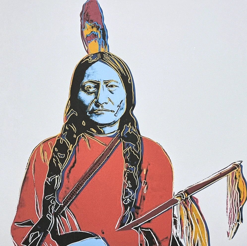 Andy Warhol - Sitting Bull červený x/100 - edice Leo Castelli s certifikátem