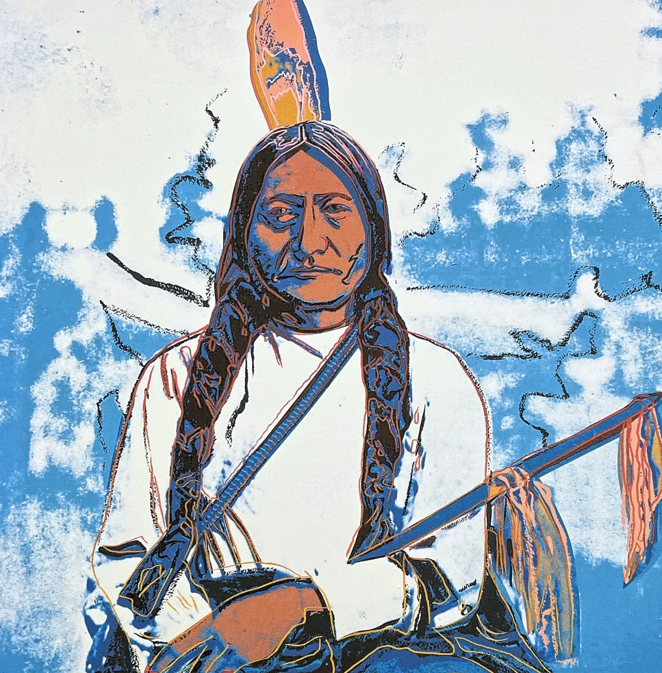 Andy Warhol - Sitting Bull bílo-modrý x/100 - edice Leo Castelli s certifikátem