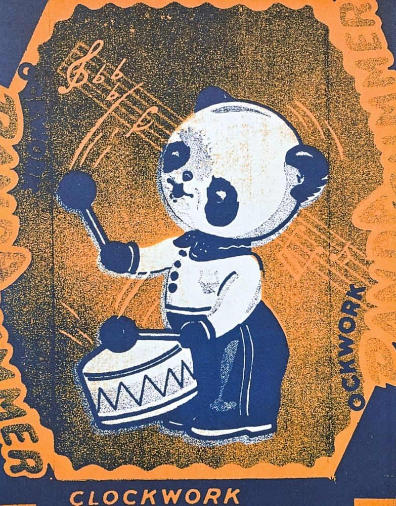 Andy Warhol - Panda Drummer oranžový 70/100 - edice Leo Castelli s certifikátem