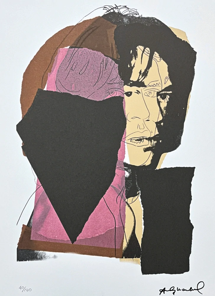 Andy Warhol - Mick Jagger růžovo-černý 40/100 - edice Leo Castelli s certifikátem