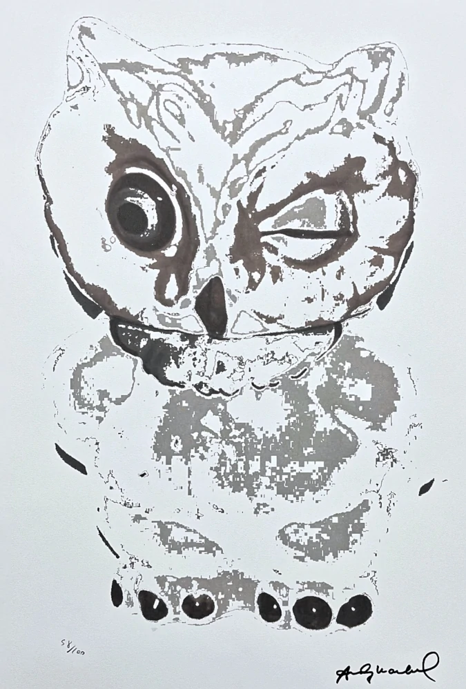 Andy Warhol - Owl 58/100 - edice Leo Castelli s certifikátem