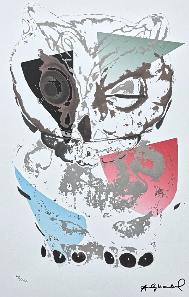 Andy Warhol - Owl - šedo-modrá 68/100 - edice Leo Castelli s certifikátem