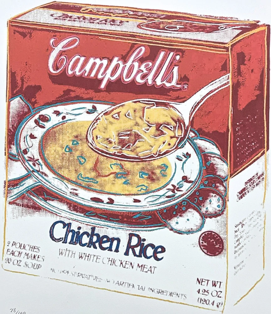 Andy Warhol - Campbell's Soup Chicken Rice 28/100 - edice Leo Castelli s certifikátem