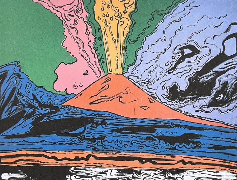 Andy Warhol - Vesuvius barevný 11/100 - edice Leo Castelli s certifikátem