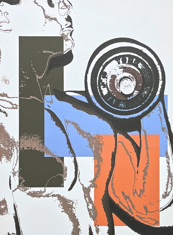 Andy Warhol - Body Builder s modrou 79/100 - edice Leo Castelli s certifikátem