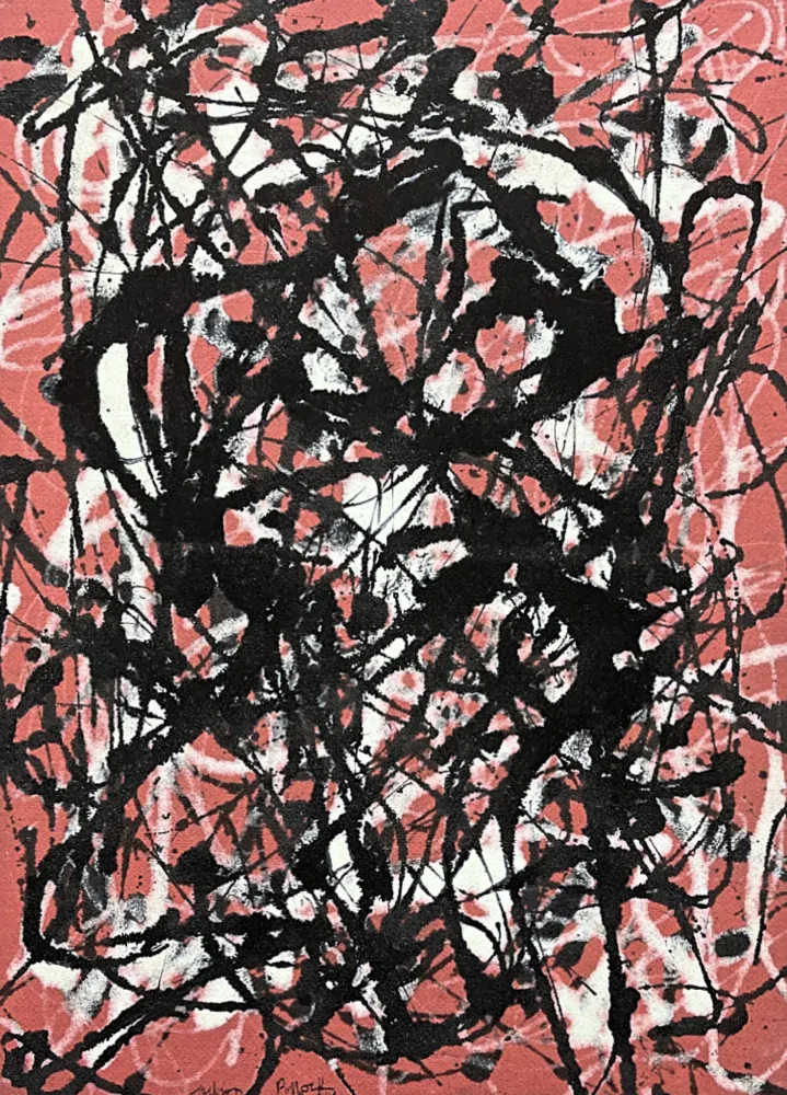 Jackson Pollock - Abstraktní kompozice 178/300 - signováno 50x70cm