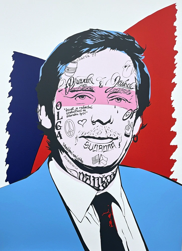 Pasta Oner - Václav Havel 5/89 - originální serigrafie, signováno limitovaná edice, 50x70cm