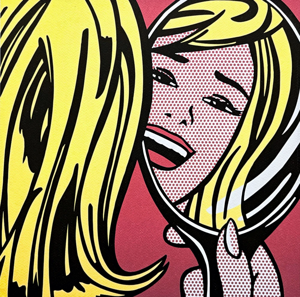 Roy Lichtenstein - Girl in mirror - signováno, 35x50cm, limitovaná edice 53/150