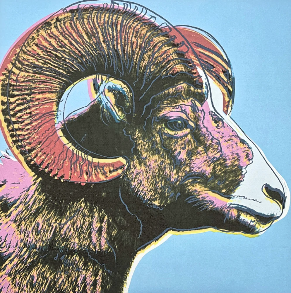 Andy Warhol - Bighorn Ram růžovo-modrý 62/100 - edice Leo Castelli s certifikátem
