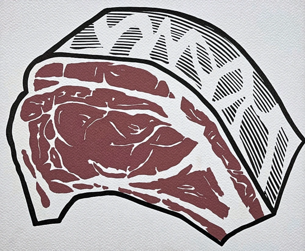 Roy Lichtenstein - Standing Rib - signováno, 35x50cm, limitovaná edice 96/150