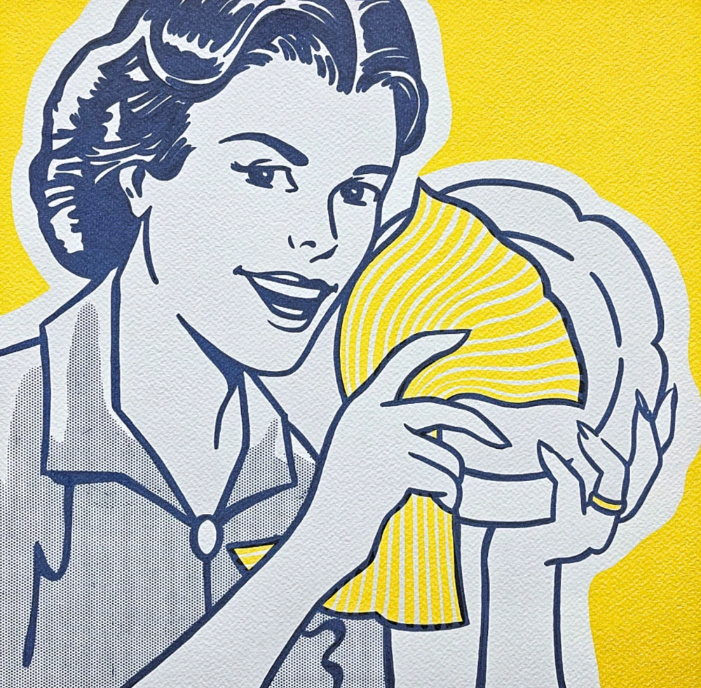 Roy Lichtenstein - Woman Drying Dishes - signováno, 35x50cm, limitovaná edice 48/150
