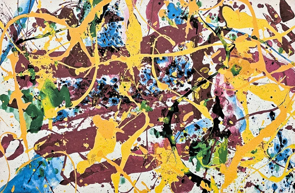 Jackson Pollock - Yellow abstraction II x/300 - signováno 50x70cm