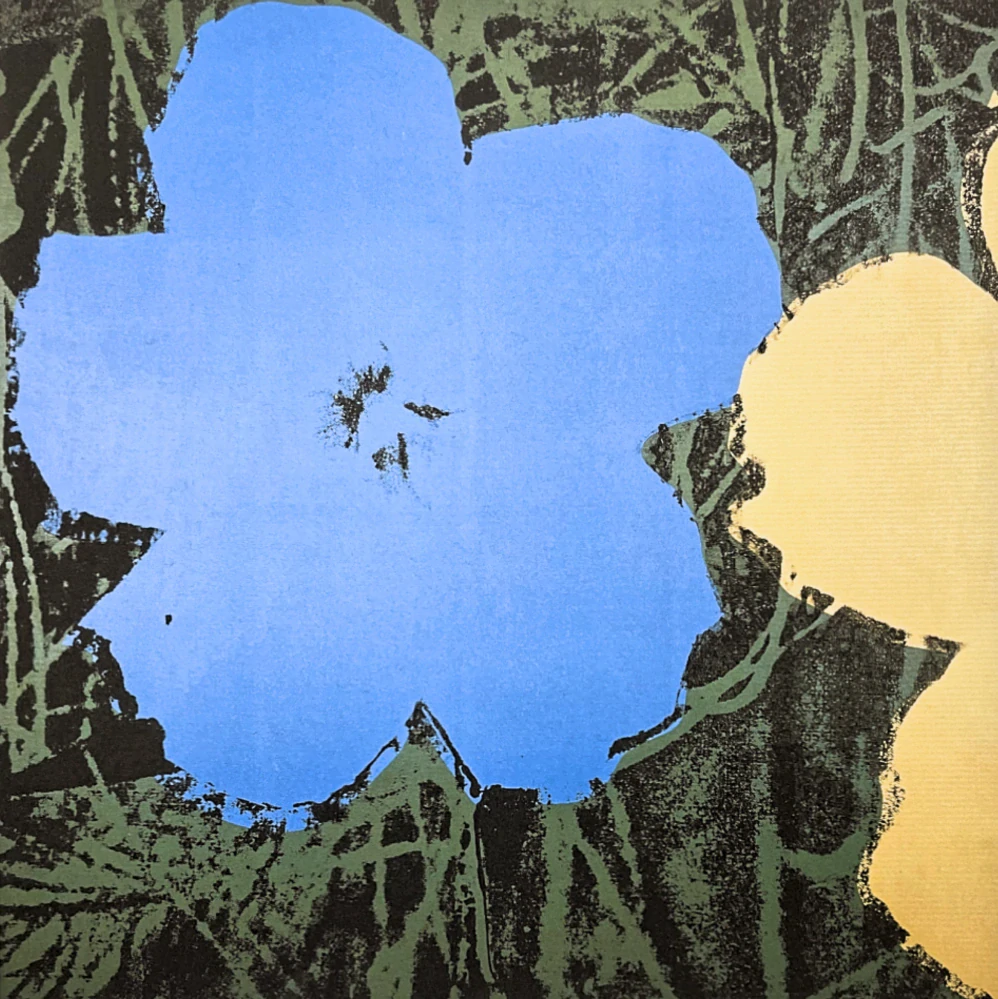 Andy Warhol - Flowers modro-žluté 29/100 - edice Leo Castelli s certifikátem
