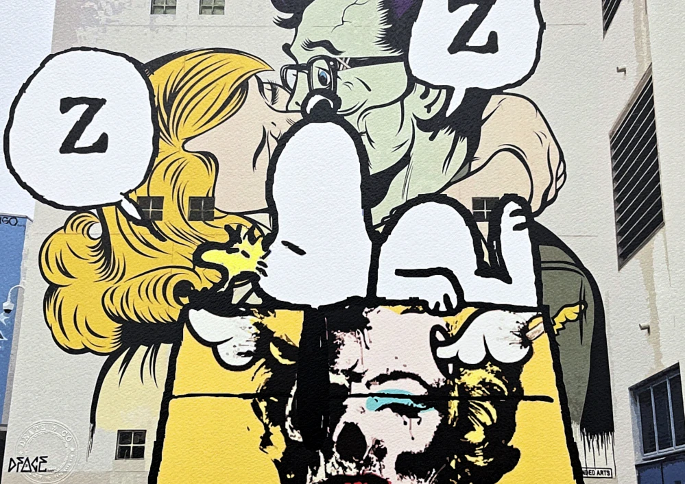 Death NYC - Marilyn a Snoopy - limitovaná edice s certifikátem, 45x32cm