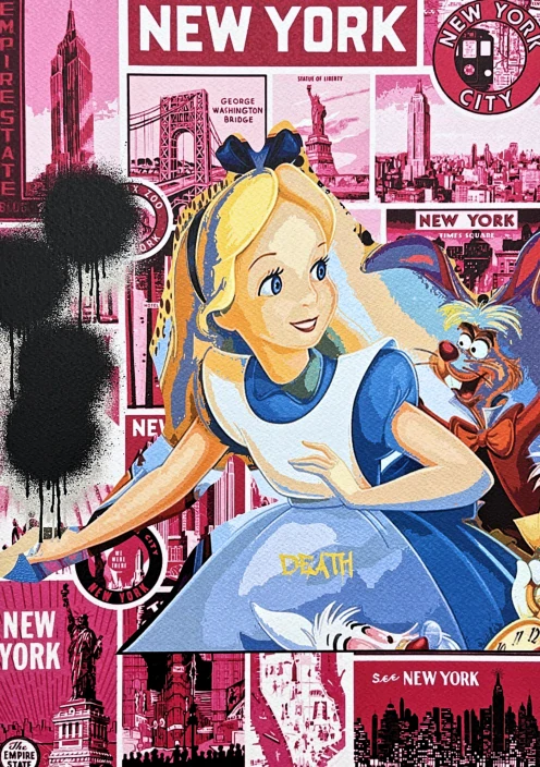Death NYC - Alice in New York - limitovaná edice s certifikátem, 32x45cm