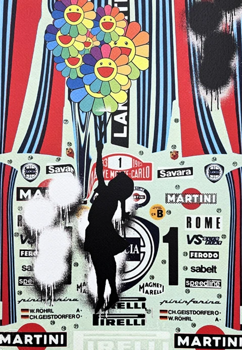 Death NYC - Girl with Murakami balloon a Martini - limitovaná edice s certifikátem, 32x45cm