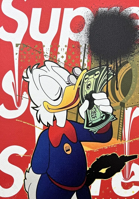 Death NYC - Donald Duck Supreme - limitovaná edice s certifikátem, 32x45cm