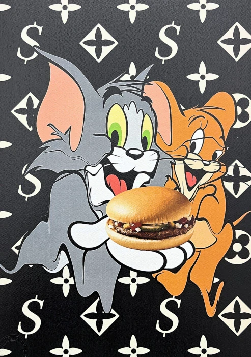 Death NYC - Tom a Jerry Louis Vuitton - limitovaná edice s certifikátem, 32x45cm