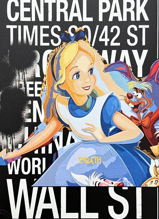 Death NYC - Alice a Wall Street - limitovaná edice s certifikátem, 32x45cm