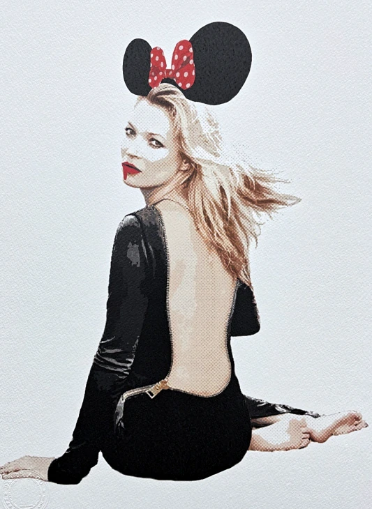 Death NYC - Kate Moss with Minnie ears - limitovaná edice s certifikátem, 32x45cm