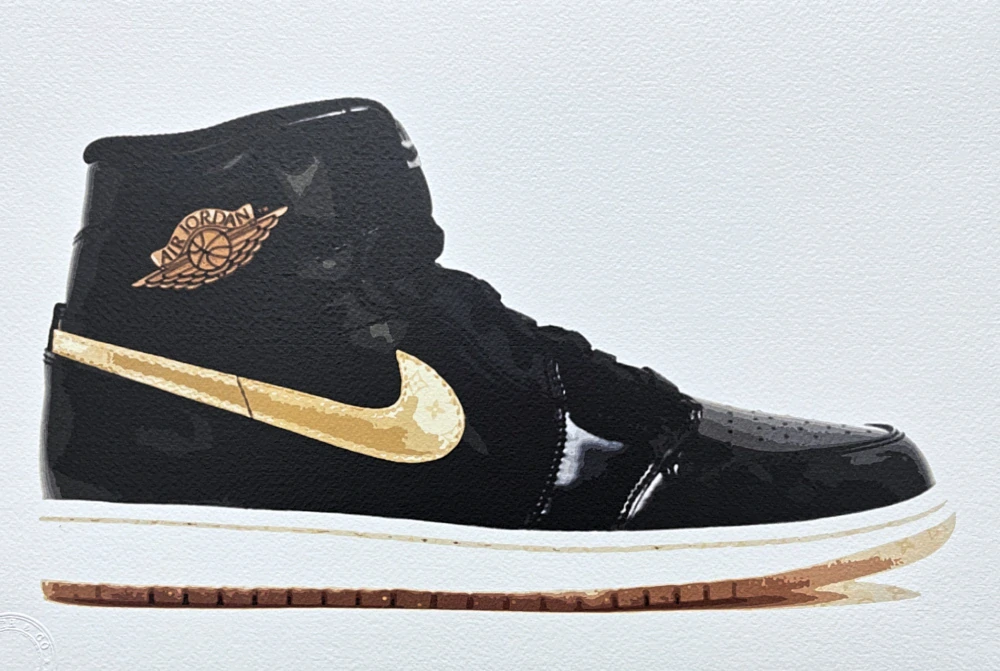 Death NYC - Black a gold nike - limitovaná edice s certifikátem, 45x32cm