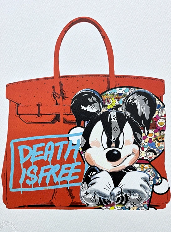 Death NYC - Birkin Bag a Mickey - limitovaná edice s certifikátem, 32x45cm