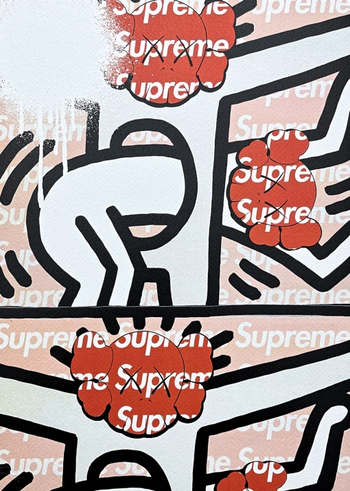 Death NYC - Haring with Supreme - limitovaná edice s certifikátem, 32x45cm