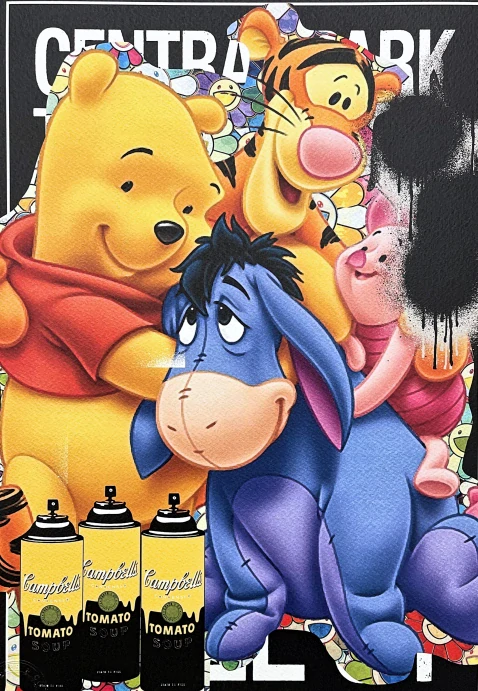 Death NYC - Winnie the Pooh - limitovaná edice s certifikátem, 32x45cm