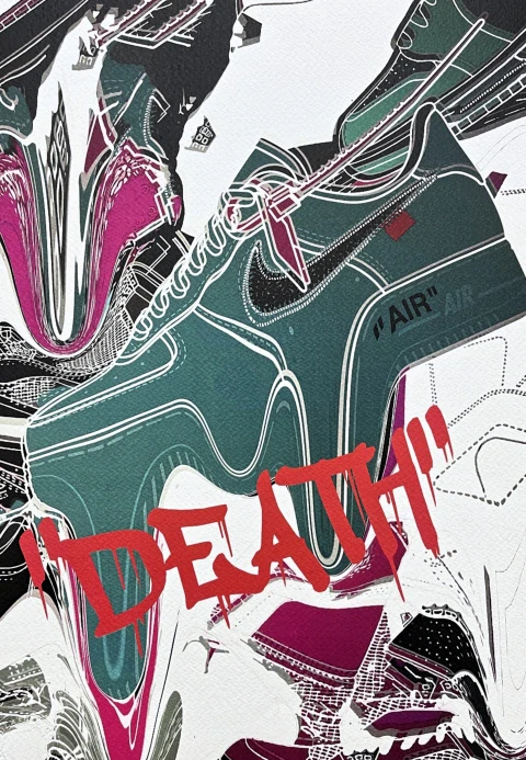Death NYC - Green Nike - limitovaná edice s certifikátem, 32x45cm