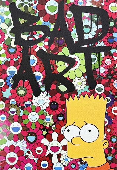 Death NYC - Bart Simpson Bad art - limitovaná edice s certifikátem, 32x45cm
