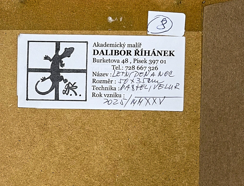 Dalibor Říhánek - Letní den a noc - pastel a velur, rámováno, zaskleno