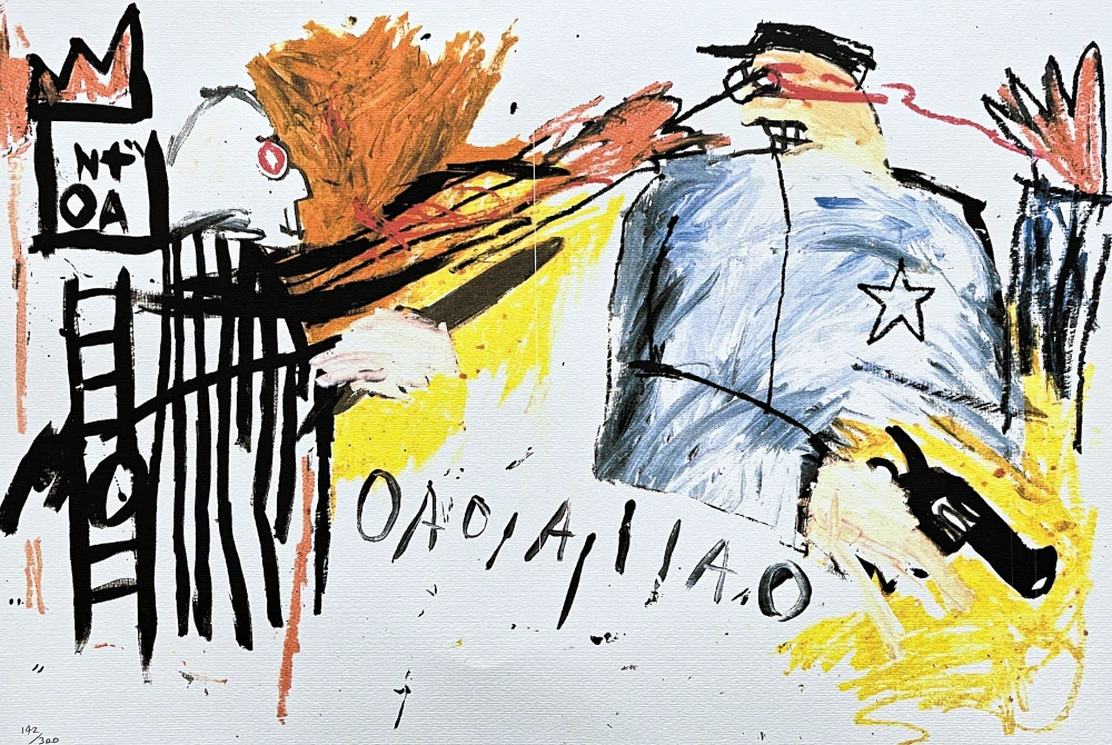 Jean-Michel Basquiat - Sheriff x/300 - limitovaná edice, signováno, 70x50cm 