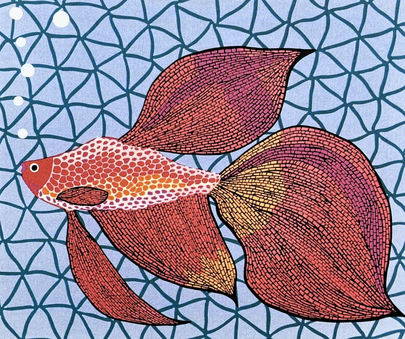 Yayoi Kusama - Goldfish x/500 - signováno, číslovaná edice, 50x65 cm