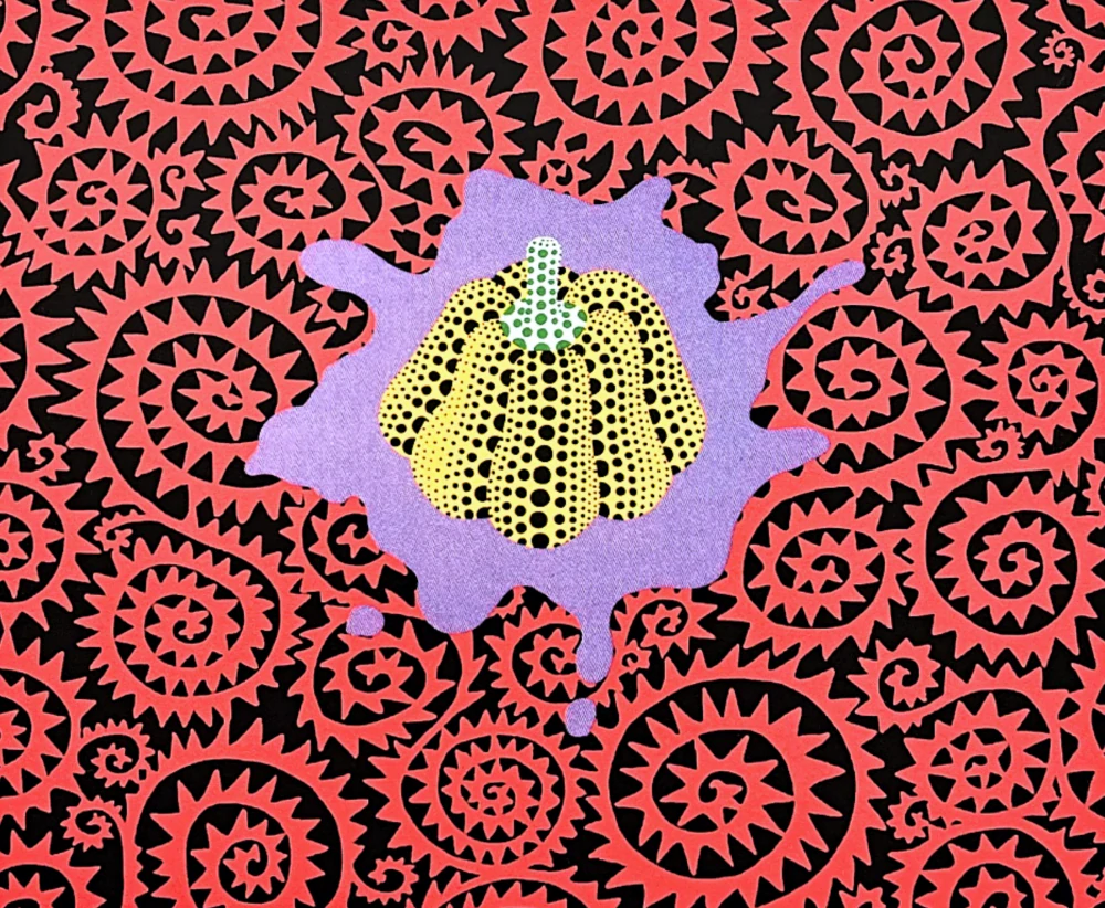 Yayoi Kusama - Pumpkin with red flowers x/500 - signováno, číslovaná edice, 50x65 cm