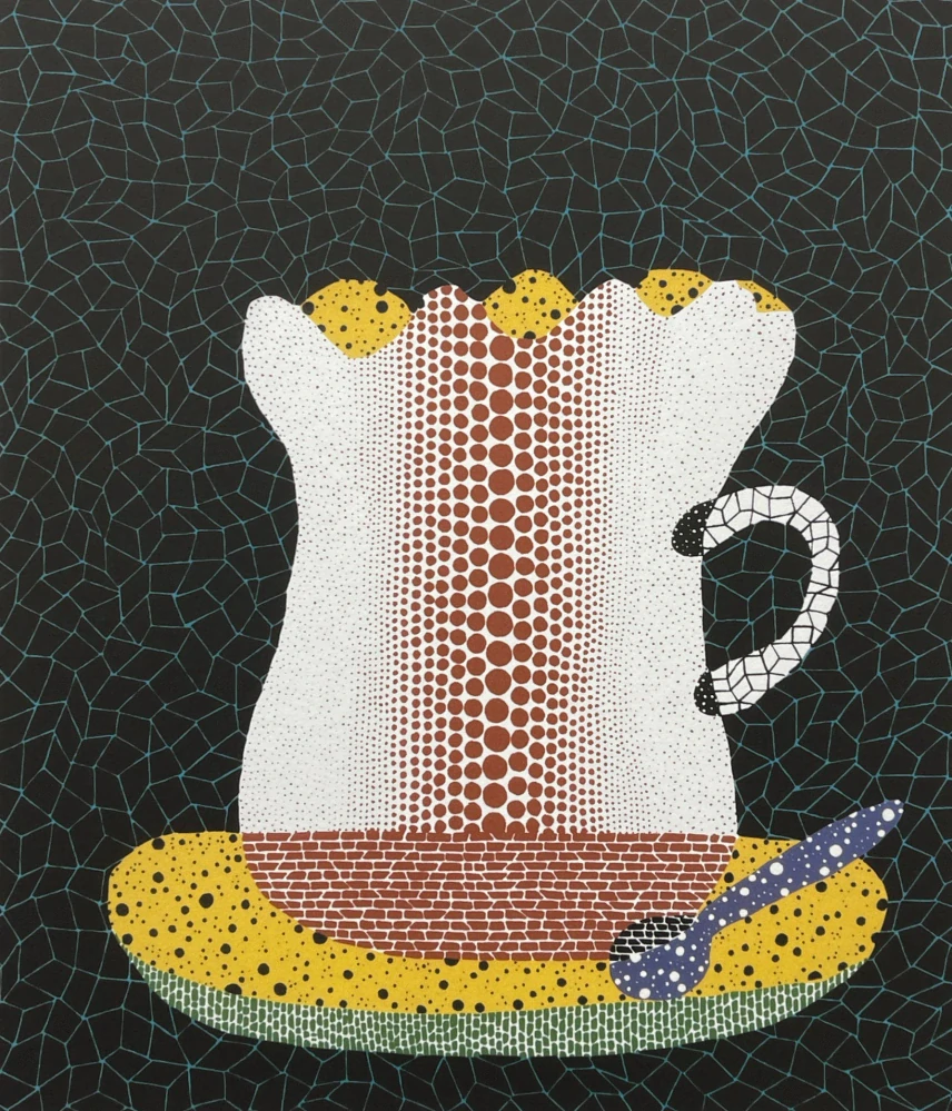 Yayoi Kusama - Coffee cup 92/500 - signováno, číslovaná edice, 50x65 cm