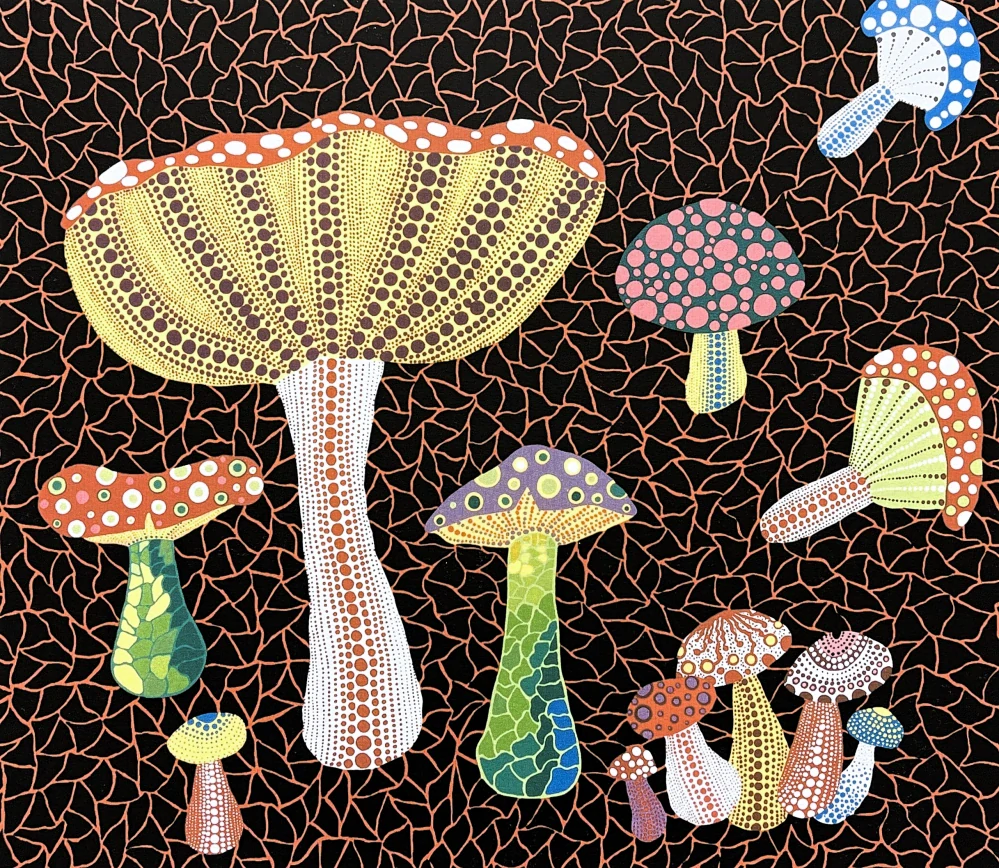 Yayoi Kusama - Toadstools 25/500 - signováno, číslovaná edice, 50x65 cm