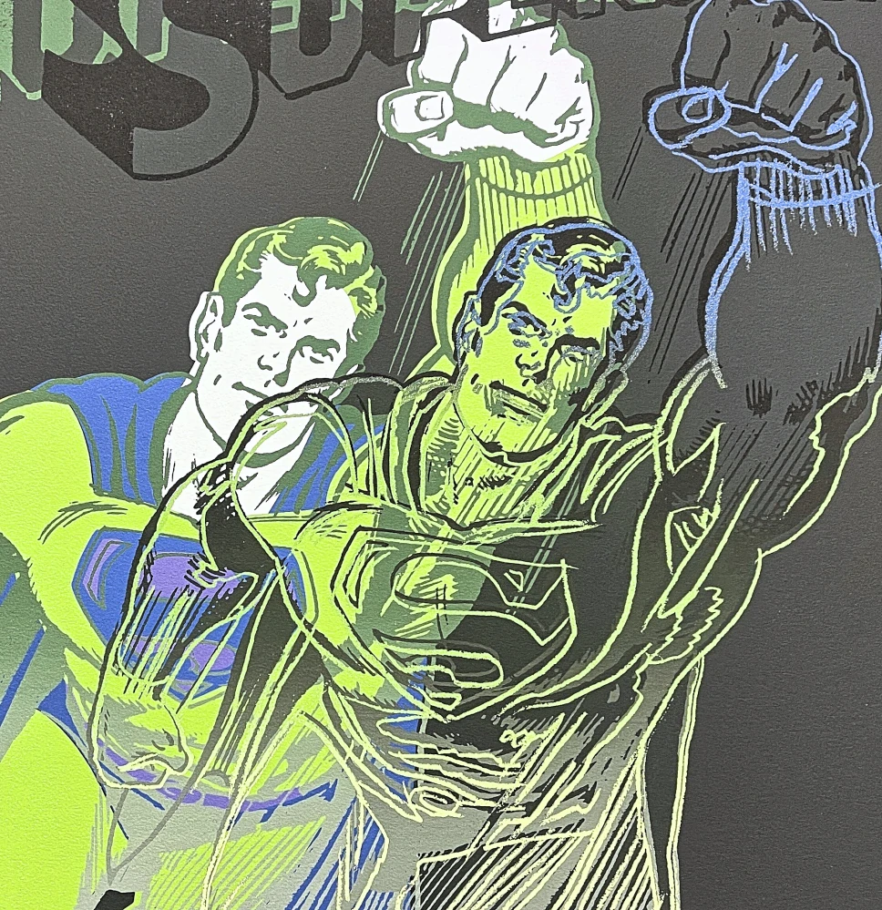 Andy Warhol - Superman světle zelený 121/2400 - 60x60cm, limitovaná edice CMOA s certifikátem
