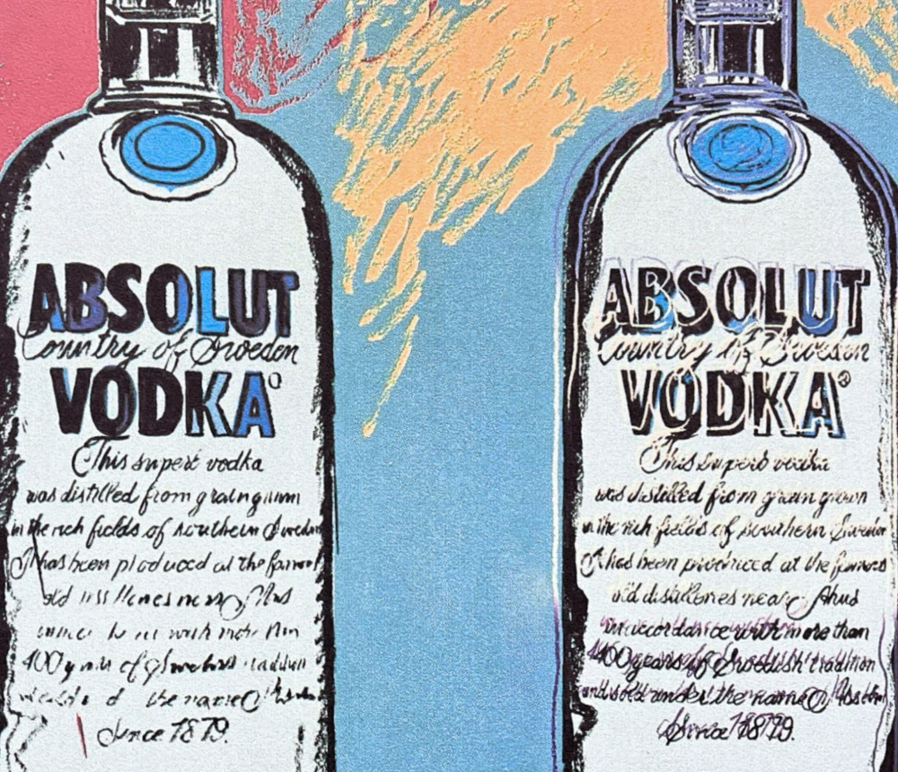 Andy Warhol - Absolut vodka 85/2400 - 60x60cm, limitovaná edice CMOA s certifikátem